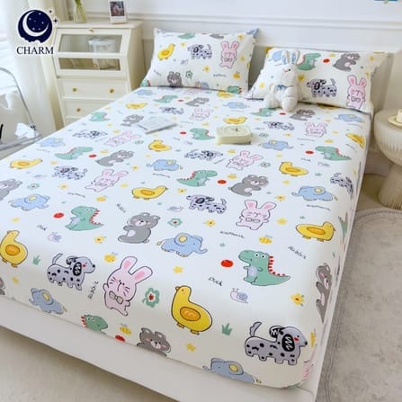 ชุดผ้าปูที่นอน 5 ฟุต 5 ชิ้น CHARM สี HAPPY ZOO คอลเลคชั่น DREAMY (ไม่รวมผ้านวม)_4